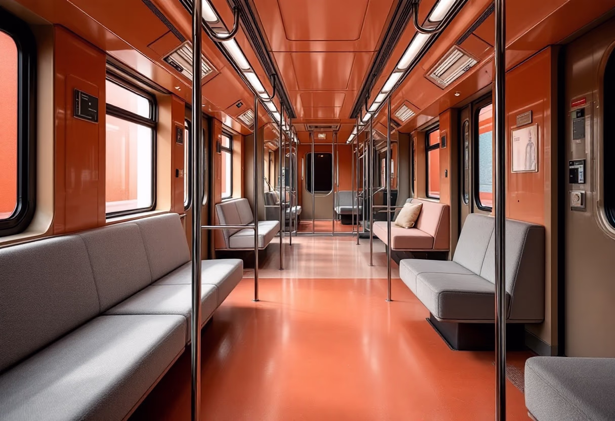 image of an upscale metro train interior